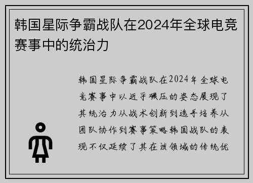 韩国星际争霸战队在2024年全球电竞赛事中的统治力